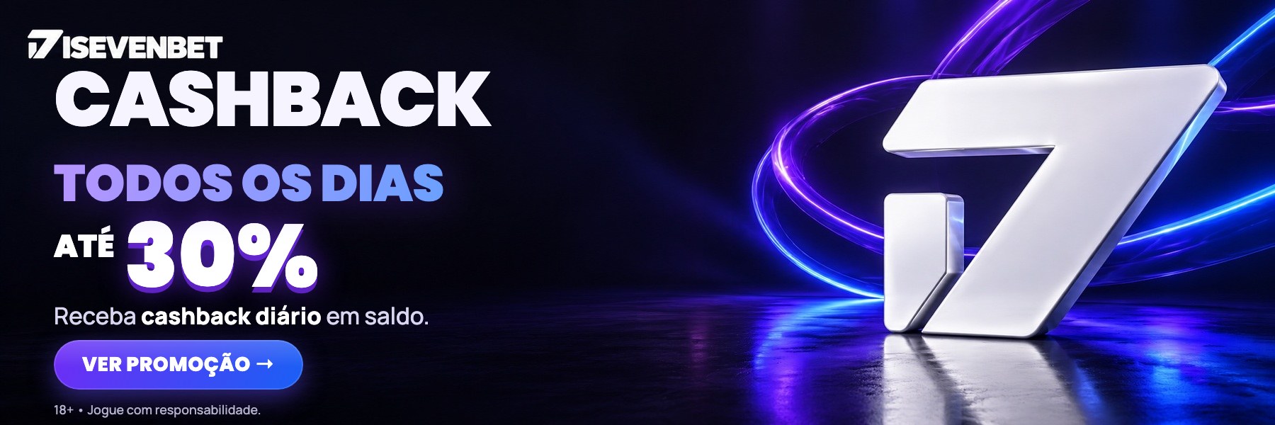 Cashback todos os dias: até 30%, em saldo